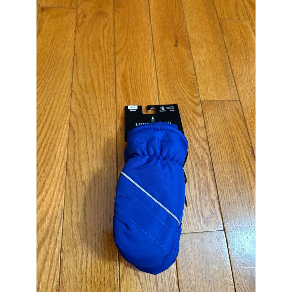 London Fog Boys Girls Royal Blue Winter Mittens Wind Resistant 4-6 Years NWT